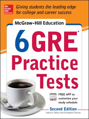 cover image of McGraw-Hill Education 6 GRE Practice Tests